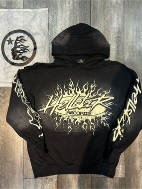 Hellstar Records Black Graphic Hoodie - Men's Pullover